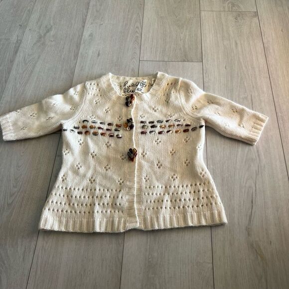 FIELD FLOWER SHORT SLEEVE SNAP CLOSE SWEATER/CARDIGAN; SIZE MED - Picture 1 of 9